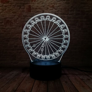 Bambini Camera Da Letto Della Decorazione LED 3D Ruota Panoramica Notturna Acrilico <span class=keywords><strong>Luce</strong></span> <span class=keywords><strong>di</strong></span> Notte Della Lampada - Product Image 3