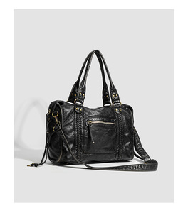 <span class=keywords><strong>Sac</strong></span> bandoulière messager grande capacité pour femme, style vintage rétro européen-américain, en toile délavée, multi-poches, avec fermeture éclair, idéal pour l'été et la moto - Product Image 6