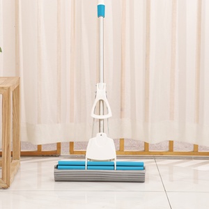 Fregona de esponja mágica de acero inoxidable Realida con función de borrador, fregona de esponja con escobilla de goma versátil para todos los tipos de limpieza de pisos - Product Image 1
