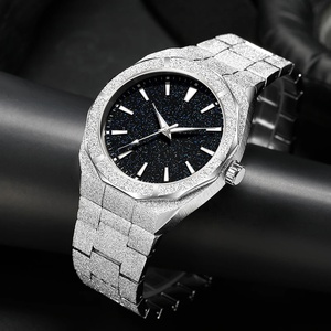 Reloj de pulsera de cuarzo dorado luminoso resistente al agua de negocios de lujo para Hombre, relojes esmerilados con polvo de estrellas para Hombre - Product Image 3