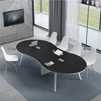 Table de conférence HYZ-288X ovale pliable et mobile, capacité 8 personnes, design créatif en forme de 8, simple et moderne, pour la formation, les négociations et le bureau