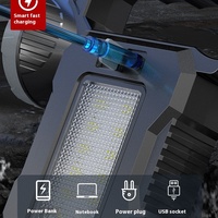 Senter Taktis LED + COB Tenaga Surya Mini Portabel Ultra-Terang Tahan Air IP54 dengan Bodi ABS 500 Lumens 4 Mode untuk Berkemah