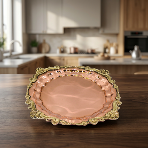 Bandeja de Cobre Sólido con Adornos de Latón - Product Image 3