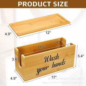 Wooden Tissue Box Wall Mounted Solid Wood Tissue Holder Bathroom <b>Kitchen</b> Pull Out Desktop Storage Box 18L Covered - Product Image 4