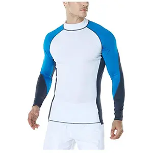 卸売カスタムロゴクイックドライupf50 + 長袖圧縮Tシャツサーフィンラッシュガード水泳シャツ男性