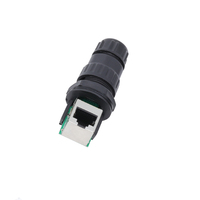 AOHUA Connecteur de signal RJ45 monté sur panneau à 90 degrés IP67 8P8C Connecteur réseau LED en plastique RJ45 IP67