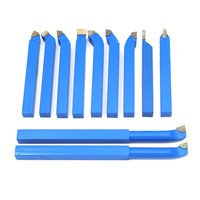11 pièces métal carbure CNC outils de tour carbure brasé pointe Cutter outil Bit ensemble de coupe Kits soudage tournant porte-outil