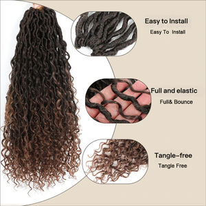 Extensiones de Cabello Sintético Natural para Ombre Marrón, Trenzas de Ganchillo Passion Twist Individuales, River Goddess Locs, Faux Locs, Cabello Rizado - Product Image 2