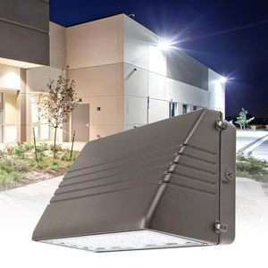 Wall Light Fixture 20250LM 125W CCT Tunable <b>Outdoor</b> Full Cutoff Square Polycarbonate Led Wall Pack with Photocell - Product Image 1