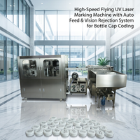 Machine de codage laser UV pour bouchons de bouteilles avec alimentation automatique AI/DWG, inspection visuelle, traçabilité par code QR, anti-contrefaçon et refroidissement par eau