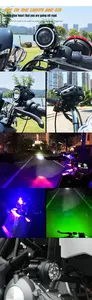 U7 125W LED Motorcycle Angel Eyes Headlight DRL Spotlights Auxiliary Bright LED Bicycle Lamp Car Work Fog Light
