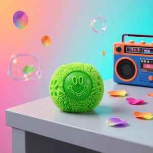 NeeDoh Fuzz Ball, boule super douce en pâte, couleur néon, pelucheuse, mate, floquée, smiley, pour la concentration et la relaxation cérébrale - Product Image 5