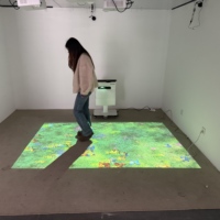 Salle de projection immersive 3D, système de cartographie interactive, projecteur holographique, affichage mural et au sol à 360 degrés, salle de banquet