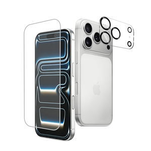 Protection d'écran et d'objectif d'appareil photo 2-en-1 en verre trempé HD transparent anti-rayures personnalisée en usine pour iPhone 17 18 Pro Max - Product Image 1