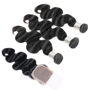 Lot de 3 Bundles de Cheveux Humains Vierges Brésiliens Ondulés Naturels avec Fermeture Frontale en Dentelle – Vente en Gros - Product Image 6