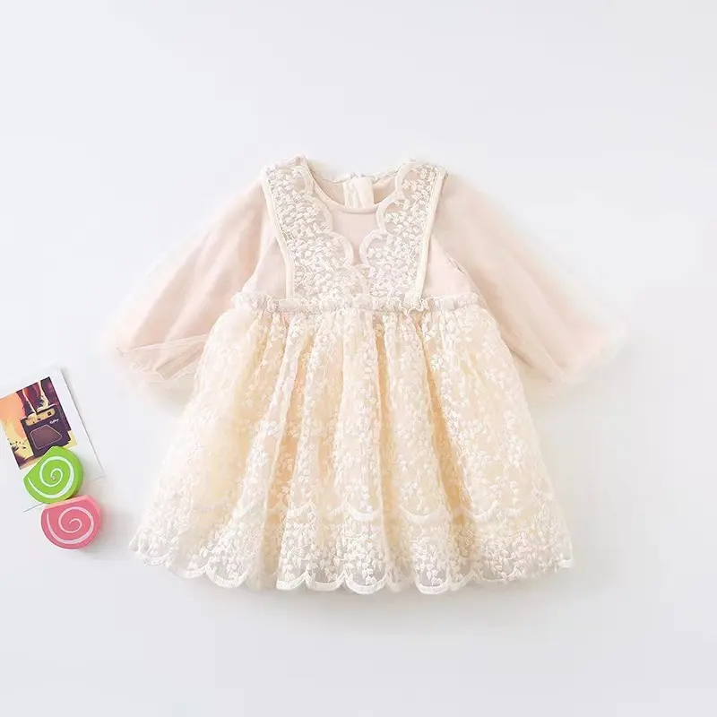 Duanding CUB Spring and Autumn Girls Long Sleeve Lace Fashion Dress