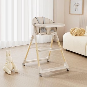<span class=keywords><strong>Silla</strong></span> de comedor de bebé ajustable 3 en 1 de lujo para niños con diseño plegable y <span class=keywords><strong>ruedas</strong></span> giratorias opcionales - Product Image 1
