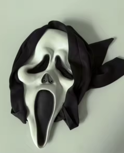 Masque classique Ghost Face Scream |   Masque de cosplay en latex blanc pour <span class=keywords><strong>film</strong></span> d'<span class=keywords><strong>horreur</strong></span> avec capuche noire pour fête d'Halloween - Product Image 5