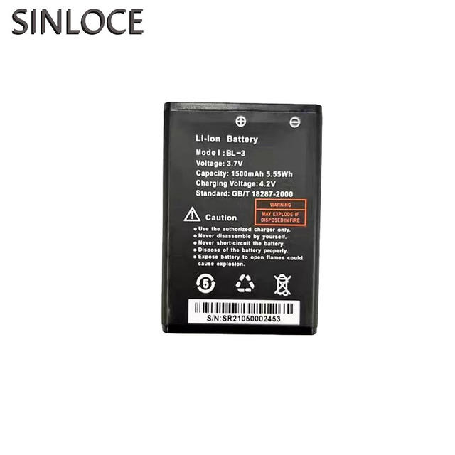 SINLOCE BL-3 1500mAh Rechargeable Walkie-Talkie Battery for Baofeng BF-T7/C50/R5/UV-3R/Linglong/Lightweight/Elegant Models Stock