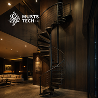 Escalier en colimaçon sur mesure, fabrication directe d'usine, design raffiné pour l'intérieur d'appartements