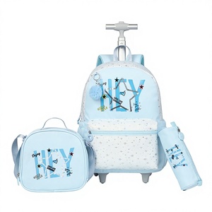 Children's Primary School Student Double-Layer Polyester Breathable Lightweight Closure-Free <strong>Trolley</strong> Travel <strong>Backpack</strong> Lunch Bag - Product Image 1