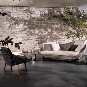 Ensemble <span class=keywords><strong>de</strong></span> canapés modulaires modernes d'extérieur avec coussins à séchage rapide, 7 pièces, en rotin résistant aux UV, pour jardin, balcon, chambre et appartement - Product Image 3