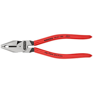 KNIPEX 02 01 180 SB Universal <b>pliers</b>, strong type, coated in black atramentized synthetic resin, 180 mm - Product Image 1