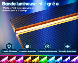 <span class=keywords><strong>Bureau</strong></span> d'<span class=keywords><strong>ordinateur</strong></span> en forme de L pour petits espaces avec éclairage LED et prises électriques pour <span class=keywords><strong>bureau</strong></span> <span class=keywords><strong>à</strong></span> domicile, étude, travail, jeux, chambre - Product Image 6