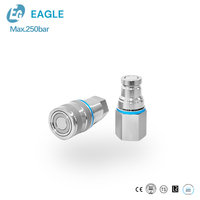 Raccord rapide EAGLE Safe Flush Head à déconnexion rapide en acier inoxydable, connecteur à changement rapide haute pression pour liquides et gaz