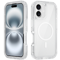 Étui de téléphone magnétique rigide 3-en-1 Sports Defender pour iPhone 16 Plus avec recharge sans fil