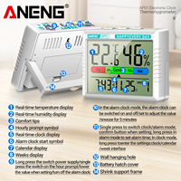 Higrómetro Termómetro ANENG AP01, Reloj Electrónico Recargable, Pantalla de Alta Definición, Termómetro Digital de Aire, Medidor de Humedad