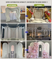 Ensemble de 3 pièces, arche carrée blanche, toile de fond en PVC acrylique, décoration de scène de mariage