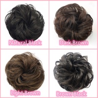 Rizado Scrunchie Chignon moño de cabello humano con banda de goma Anillo para el cabello envoltura en moño desordenado coletas belleza producto al por mayor venta
