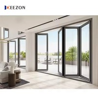 Porte pliante moderne en aluminium de qualité commerciale, finition élégante, double vitrage, pour entrée extérieure d'appartement