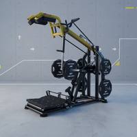 Machine professionnelle de fitness pour hack squat et soulevé de mollets, ciblant les quadriceps, les ischio-jambiers et les mollets