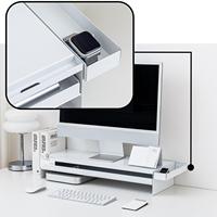 Support d'écran robuste en acier avec plateau épais et tiroir, ensemble modulaire magnétique, organisateur de rangement de bureau pour table et bureau