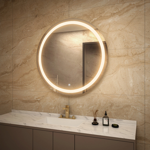 Proyecto hotelero sin marco redondo arenado LED iluminado espejo retroiluminado - Product Image 1