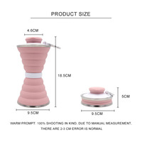 Bouteille d'eau pliable en silicone portable pour le sport, la course, les voyages et le fitness, rétractable, 500 ml, sans BPA, écologique, directe
