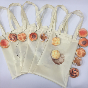 Tas Lipat Bentuk Roti Motif Kartun yang Dapat Disesuaikan, Pegangan Tangan Panjang, Bahan Polyester Oxford 210D, Cocok untuk Belanja - Product Image 1