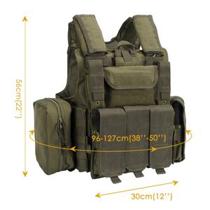 Gilet tactique à libération rapide en nylon 1000D vert Ranger d'extérieur avec poche pour chargeur - Product Image 2