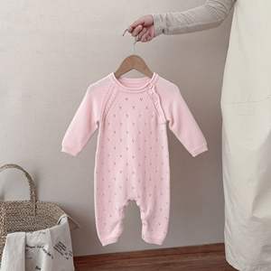 Tuta Super carina per bambine <span class=keywords><strong>in</strong></span> primavera autunno vestiti per neonati da bambino tinta unita <span class=keywords><strong>in</strong></span> cotone a <span class=keywords><strong>maglia</strong></span> comodi tutine - Product Image 4
