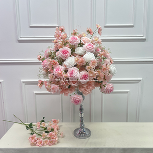 60CM <span class=keywords><strong>Pink</strong></span> meja mawar bunga pernikahan buket Jalan Panduan ornamen bunga acara dekorasi bunga ukuran disesuaikan - Product Image 1