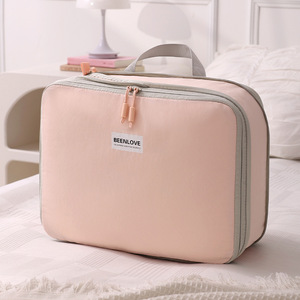 Beenlove Clothing Organizer Travel Bag Large Capacity Nylon Rectangular For Trip Pink With Bluish Purple - Product Image 2