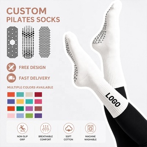 <span class=keywords><strong>Calcetines</strong></span> Personalizados para Pilates, <span class=keywords><strong>de</strong></span> Algodón Transpirable, Bordados, Antideslizantes, Color Marrón Beige, para <span class=keywords><strong>Yoga</strong></span> y Danza - Product Image 1