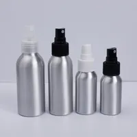 Pulvérisateur vide personnalisé, bouteille pour brouillard, en aluminium, argent, noir et blanc, à recharge, 50/30/500ml