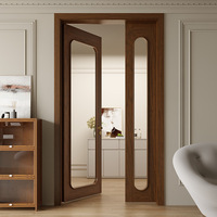 Porte de chambre double en bois massif composite, finition personnalisée Tidal, anti-effraction, avec persiennes blanches pour ventilation intérieure