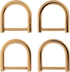 Anillos en D Artibetter, grilletes de tornillo en forma de herradura y U, accesorios DIY para manualidades de cuero, bolsos, llaveros y correas, color dorado - Product Image 1