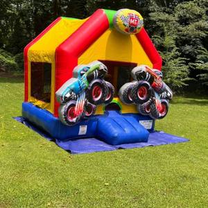 Castillo Inflable con Forma de Camioneta Monstruo y Pista de Obstáculos para Alquiler y Carnavales - Product Image 1