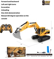 Jouet excavateur RC en alliage 2.4G, véhicule d'ingénierie télécommandé 9/11 canaux 680 °    Jouet de construction sonore et lumineux pour enfants garçons
