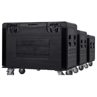 Boîte à outils en plastique PE étanche et antichoc avec roues, étui de transport portable pour éclairages de scène LED